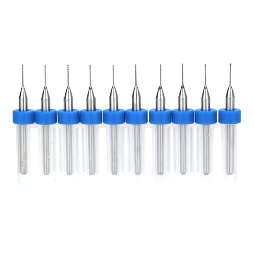 10-teiliges PCB-Bohrer-Set, Hartmetall-Mikrobohrer For Leiterplatten, 1/8 Zoll Fester Schaft, CNC-Bits Aus Wolframstahl, 0,1–3,175 Mm(PCB 0.5mm 10pcs) von TYDHGSE
