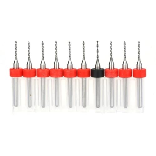 10-teiliges PCB-Bohrer-Set, Hartmetall-Mikrobohrer For Leiterplatten, 1/8 Zoll Fester Schaft, CNC-Bits Aus Wolframstahl, 0,1–3,175 Mm(PCB 1.1mm 10pcs) von TYDHGSE