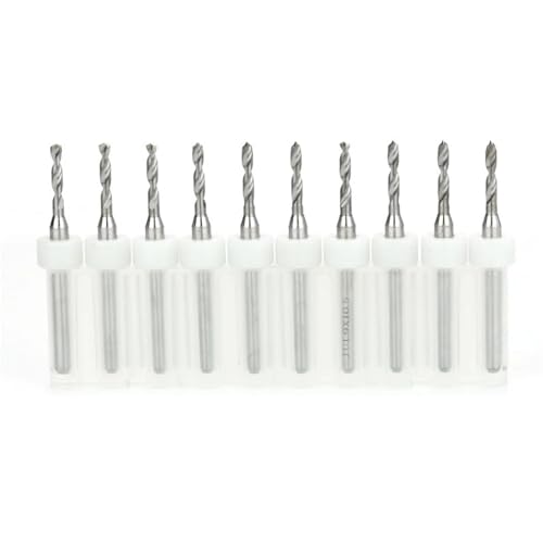 10-teiliges PCB-Bohrer-Set, Hartmetall-Mikrobohrer For Leiterplatten, 1/8 Zoll Fester Schaft, CNC-Bits Aus Wolframstahl, 0,1–3,175 Mm(PCB 1.9mm 10pcs) von TYDHGSE