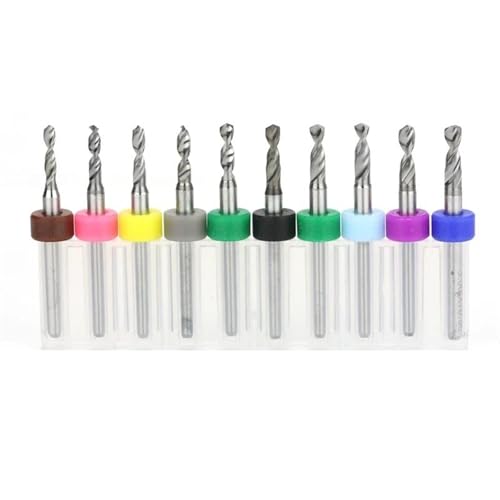 10-teiliges PCB-Bohrer-Set, Hartmetall-Mikrobohrer For Leiterplatten, 1/8 Zoll Fester Schaft, CNC-Bits Aus Wolframstahl, 0,1–3,175 Mm(PCB 2.1-3.0mm 10pcs) von TYDHGSE