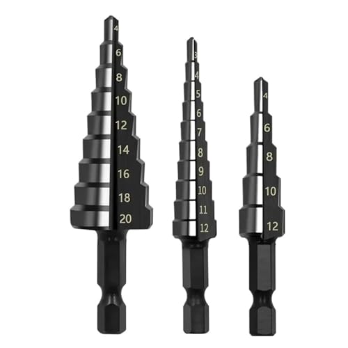 3-teiliger Stufenbohrer Aus HSS-Stahl, Sechskantschaft, Gerader Schlitz, Vergrößert, 3/4-12/4-20 Mm, Pagodenbohrer, Bohrkraftsatz For Stahl, Holz, Metall 3-teiliger Stufenbohrer Aus HSS-Stahl, Sechskantschaft, Gerader Schlitz, Vergrößert, 3/4-12/4-20 Mm, Pagodenbohrer, Bohrkraftsatz For Stahl, Holz, Metall von TYDHGSE