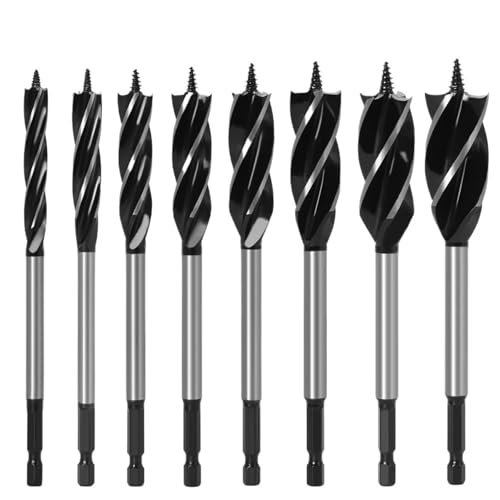 4-9-teiliges Spiralbohrer-Set For Holz, Schnelles Schneiden, Bohrer For Schreiner Und Tischler, Werkzeug, Bohrer For Holzschnitt, Anzug For Die Holzbearbeitung(8pcs) von TYDHGSE