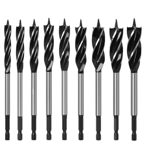 4-9-teiliges Spiralbohrer-Set For Holz, Schnelles Schneiden, Bohrer For Schreiner Und Tischler, Werkzeug, Bohrer For Holzschnitt, Anzug For Die Holzbearbeitung(9pcs A) von TYDHGSE