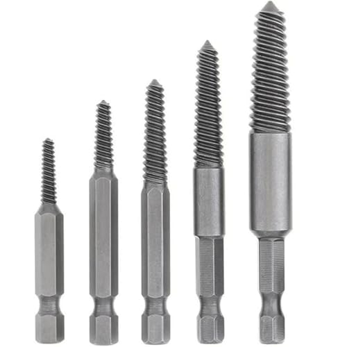 5/6 Stück, Gebrochener Bolzen, Beschädigte Schraube, Easy-Out-Schraubenbolzen-Ausdreher-Set, Wasserrohr-Entferner-Set(5pcs) von TYDHGSE