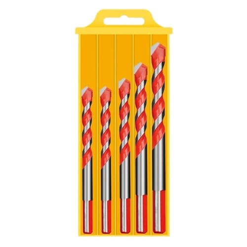 5/7/8 PCS Wolframkarbid-Bohrer-Set For Glas, Fliesen, Beton, Holz, Bohren(5 PCS Set Red) von TYDHGSE