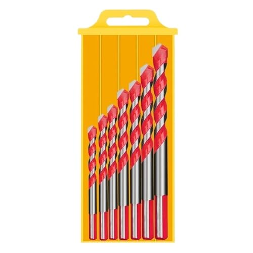 5/7/8 PCS Wolframkarbid-Bohrer-Set For Glas, Fliesen, Beton, Holz, Bohren(7 PCS Set Red) von TYDHGSE