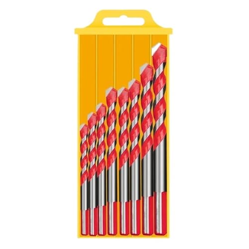 5/7/8 PCS Wolframkarbid-Bohrer-Set For Glas, Fliesen, Beton, Holz, Bohren(8 PCS Set Red) von TYDHGSE