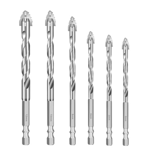 6 STÜCKE 4-Blatt Sägezahn Exzentrische 4/5/6/8/10/12mm Legierung Vier-Kante Gezackten Bohrer(Silver) von TYDHGSE