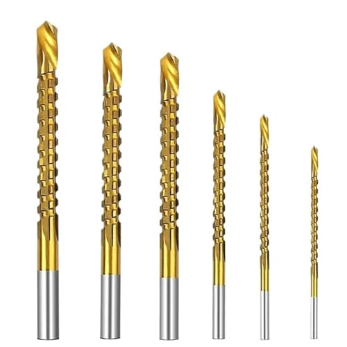 6-teiliges HSS-Spiralbohrer-Set, Titanbeschichteter Bohrer, 3–8 Mm, Gezackter Rillenbohrer, Spiralbohrer, Gezackter Sägebohrer, Verbundbohrer 6-teiliges HSS-Spiralbohrer-Set, Titanbeschichteter Bohrer, 3–8 Mm, Gezackter Rillenbohrer, Spiralbohrer, Gezackter Sägebohrer, Verbundbohrer von TYDHGSE