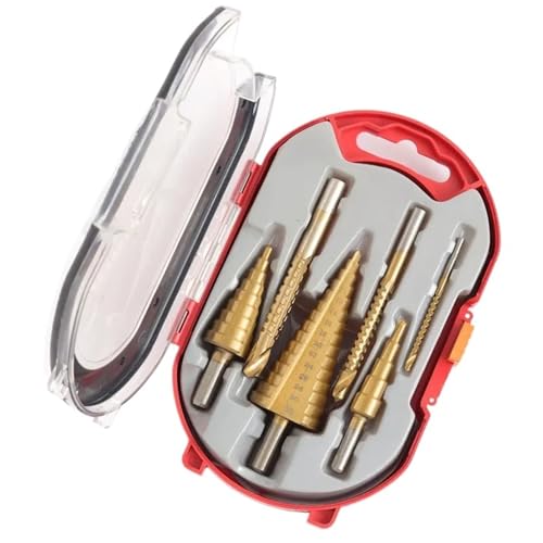 6-teiliges Stufenbohrer-Set, Sägebohrer-Set, Titan-Fräser, 4-12, 4-20, 4-32 Mm, 3, 6, 8 Mm, For Die Holzbearbeitung, Metallkernlochöffner(Package 1) von TYDHGSE