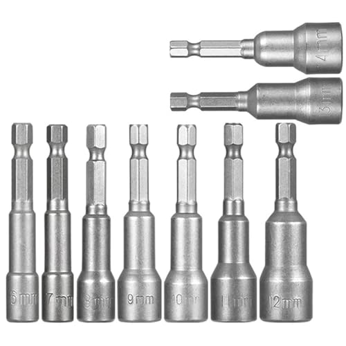 6mm-19mm Magnetischer Schlagschrauber Mit 1/4-Zoll-Inbusschlüsselsatz, Bohreradapter(6-14mm) von TYDHGSE