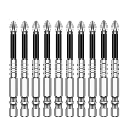 Härte Bit S2 Magnetische 5A Schwarz Nicht-slip Kreuz Kopf Elektrische Bohrer Elektrische Schraubendreher Bit(10PCS 70L) von TYDHGSE