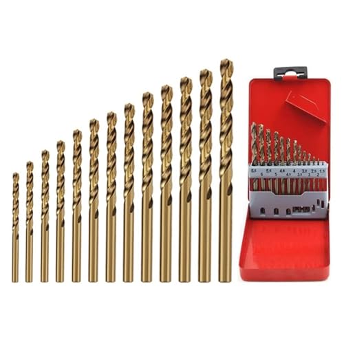 Kobalt-Schnellarbeitsstahl-Spiralbohrer M35 Edelstahl-Werkzeugsatz Bohrerzubehör(13pcs Tin box) von TYDHGSE