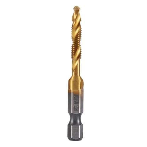 Sechskantschaft, Titanbeschichtet, HSS-Schraubengewinde, Metrischer Gewindebohrer, Schraubenmaschine, Verbundgewindebohrer, M3, M4, M5, M6, M8, M10, Handwerkzeuge(Ivory) von TYDHGSE