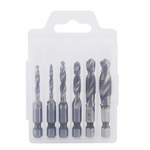 Sechskantschaft, Titanbeschichtet, HSS-Schraubengewinde, Metrischer Gewindebohrer, Schraubenmaschine, Verbundgewindebohrer, M3, M4, M5, M6, M8, M10, Handwerkzeuge(Light Gold) von TYDHGSE