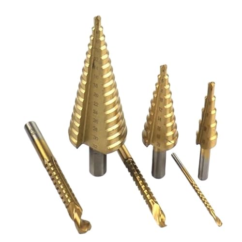 Stufenbohrer, Gezackter Spiral-Seitenschnitt, Kegelnut, HHS-Titan-beschichtete Kernlochsäge(Step Serrated Bit A) von TYDHGSE
