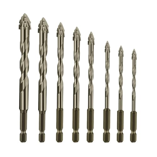 Vierschneidiges, Gezacktes Exzenterbohrer-Set Mit Hoher Härte, Sechskant-Bohrer-Set Mit Schrägem Kopf(3-4-5-6-7-8-10-12mm) von TYDHGSE