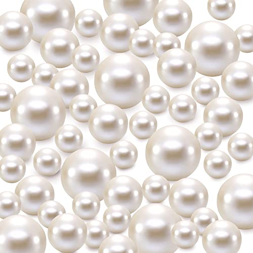 TYEQWT Schwimmende Perlen, 150Pcs Kunstperlen, Floating Pearls, Schwimmende Perlen für Vasenfüller, Perlen Ohne Loch, Kunststoffperlen für Vasen DIY-Basteln Karneval Fasching Deko 8/14/20mm(Cremeweiß) TYEQWT Schwimmende Perlen, 150Pcs Kunstperlen, Floating Pearls, Schwimmende Perlen für Vasenfüller, Perlen Ohne Loch, Kunststoffperlen für Vasen DIY-Basteln Karneval Fasching Deko 8/14/20mm(Cremeweiß) von TYEQWT