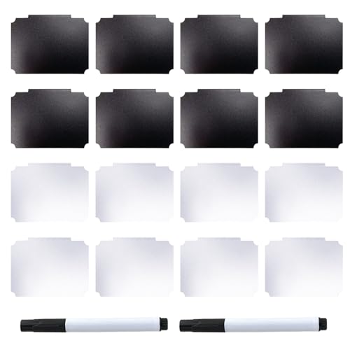 16 Stück Klassifizierungsetikettenhalter, 2 Stück Marker, Einfaches Schwarz-Weiß-Design, Leicht Zu Tragen, Geeignet Für Die Dateiorganisation, Praktisch Für Die Beschriftung Und Klassifizierung von TYFGRT
