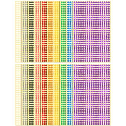 20 Blatt Punktetiketten, Farbige Klebepunkte, Farbige Markierungsetiketten, Miniaufkleber, Farbige Selbstklebende Punkte 20 Blatt Punktetiketten, Farbige Klebepunkte, Farbige Markierungsetiketten, Miniaufkleber, Farbige Selbstklebende Punkte von TYFGRT