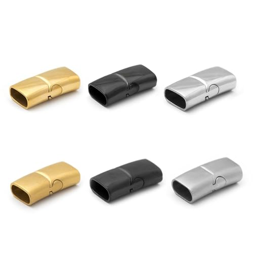 6 Stück Magnetische Armbandverschlüsse, Armband-Gliederverschlüsse, Halskettenverschlüsse Aus Lederband, Armbandverschlüsse, Schmuck-Magnetverschlüsse, Rechteckige Magnetverschlüsse Aus Edelstahl von TYFGRT