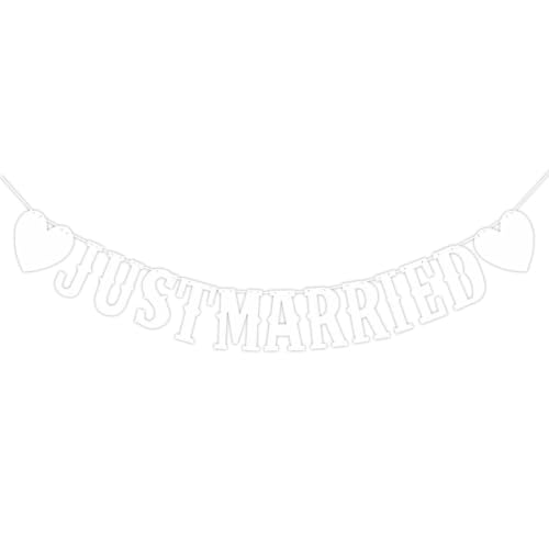 TYFGRT 1 Stück Just Married Banner, Just Married Dekoration, Outdoor Hochzeitsdekorationen, Partyszene Dekoration, Hochzeitsdeko Girlande Banner, Just Married Girlande TYFGRT 1 Stück Just Married Banner, Just Married Dekoration, Outdoor Hochzeitsdekorationen, Partyszene Dekoration, Hochzeitsdeko Girlande Banner, Just Married Girlande von TYFGRT