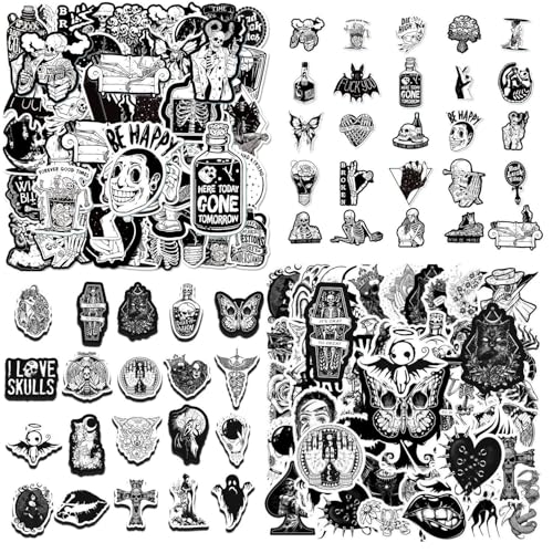 TYFGRT 100 Stück Gruselige Gothic-Aufkleber, Gothic-Design, Wasserfestes Material, Geeignet Für Personalisierte Dekoration, Unverzichtbar Für Heimwerker, Für Eine Vielzahl Von Oberflächen Geeignet. von TYFGRT