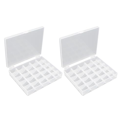 TYFGRT 2 Stück 25-Gitter-Spulenboxen, Nähzubehör-Aufbewahrungsbox, Spulenbox, Transparente Kunststoffbox, Kleinteile-Aufbewahrungsbox, Nähzubehör TYFGRT 2 Stück 25-Gitter-Spulenboxen, Nähzubehör-Aufbewahrungsbox, Spulenbox, Transparente Kunststoffbox, Kleinteile-Aufbewahrungsbox, Nähzubehör von TYFGRT