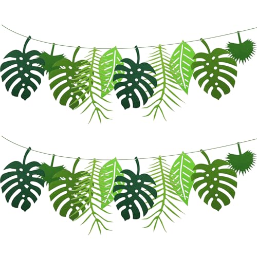 TYFGRT 2 Stück Blatt-Pull-Flaggen, Dschungel-Motto-Party-Dekorationen, Dekorative Pull-Flaggen, Filz-Pull-Flaggen, Hawaiianische Party-Dekorationen, Party-Dekorationen TYFGRT 2 Stück Blatt-Pull-Flaggen, Dschungel-Motto-Party-Dekorationen, Dekorative Pull-Flaggen, Filz-Pull-Flaggen, Hawaiianische Party-Dekorationen, Party-Dekorationen von TYFGRT