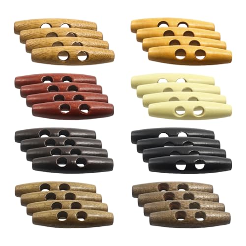 TYFGRT 32 Stück Holzknöpfe, Strickjackenknöpfe, Mantelknöpfe, Ersatzkleidungsknöpfe, Nähknöpfe, Näh-DIY-Zubehör TYFGRT 32 Stück Holzknöpfe, Strickjackenknöpfe, Mantelknöpfe, Ersatzkleidungsknöpfe, Nähknöpfe, Näh-DIY-Zubehör von TYFGRT