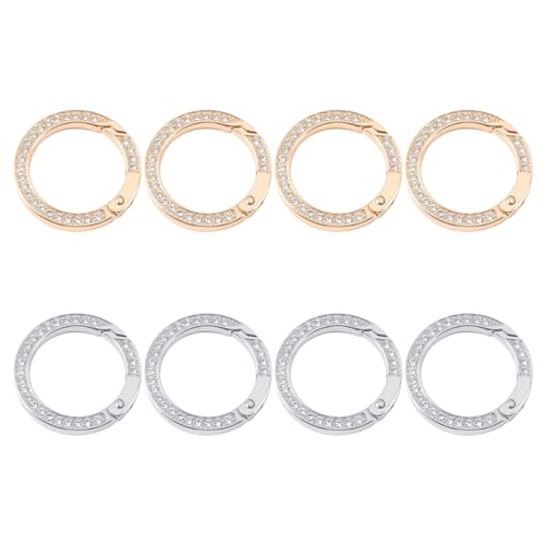 TYFGRT 8 Stück Strassschnallen, Metallschnallen, Glänzende Metallschnallen, Multifunktionale Metallschnallen, Schlüsselanhänger, Rucksackschnallen, Taschenzubehör von TYFGRT