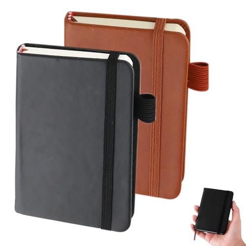 TYFYH 2 Stück Notizblock Klein, Notizbuch A7, Mini Notizbücher Set, Pocket Notebook, Kleine Notizblock, Kleines Tagebuch Notizbuch für Aktivitäten Im Freien (Braun,Schwarz) TYFYH 2 Stück Notizblock Klein, Notizbuch A7, Mini Notizbücher Set, Pocket Notebook, Kleine Notizblock, Kleines Tagebuch Notizbuch für Aktivitäten Im Freien (Braun,Schwarz) von TYFYH