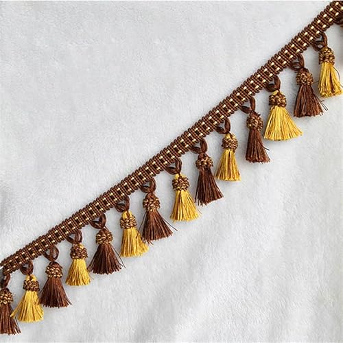 1 Stück 3 Meter Perlenfransenbesatz for Nähen, elegante Spitzenquastendekoration for Tischdecken, Vorhänge und Kunsthandwerk(Dark Brown) von TYGIYY