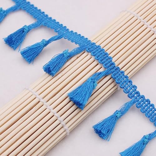 1 x 4,5 m lange Baumwoll-Spitzenborte mit Fransenquaste for Nähen, Basteln, for Vorhänge, Tischdecken und Kleidungsdekorationen.(Blu) von TYGIYY