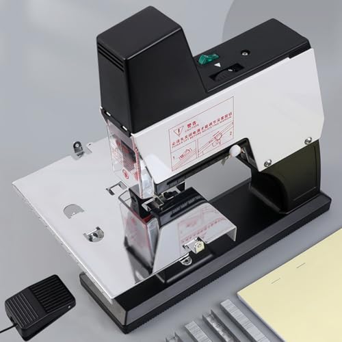 Elektrischer Sattelhefter, Flach-/Sattelhefter, 50 Blatt Kapazität, mit Fußpedal, 9-Gang-Bindeautomat, Bindetiefe 100 mm, für 23/6, 23/8, 24/6, 24/8 Heftklammern Elektrischer Sattelhefter, Flach-/Sattelhefter, 50 Blatt Kapazität, mit Fußpedal, 9-Gang-Bindeautomat, Bindetiefe 100 mm, für 23/6, 23/8, 24/6, 24/8 Heftklammern von TYH