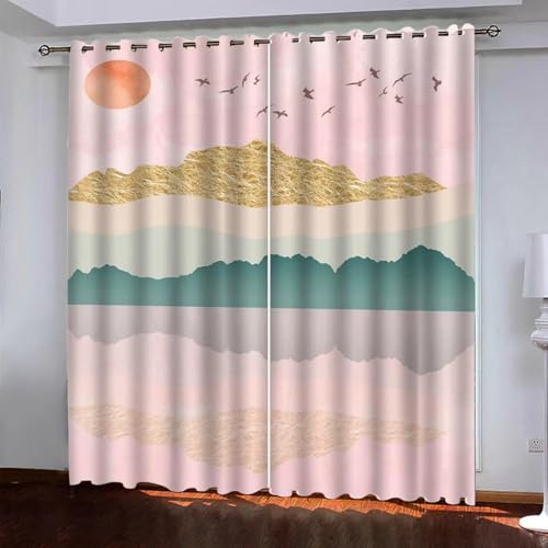 2 Paneele, Verdunkelungsvorhänge, buntes Tintengemälde, 3D-Design, luxuriöser Mädchen-Fenstervorhang für Wohnzimmer, Schlafzimmer, Heimdekoration WxH/2x117x230cm 2 Paneele, Verdunkelungsvorhänge, buntes Tintengemälde, 3D-Design, luxuriöser Mädchen-Fenstervorhang für Wohnzimmer, Schlafzimmer, Heimdekoration WxH/2x117x230cm von TYHKXAI
