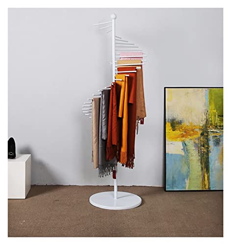 TYLDBNF Hoher freistehender Schalständer mit stabiler runder Basis, moderner, platzsparender Halter-Organizer mit großer Kapazität, Geschenkpapier/Schal/Hosen (Farbe: Weiß, Größe: 170 cm) von TYLDBNF
