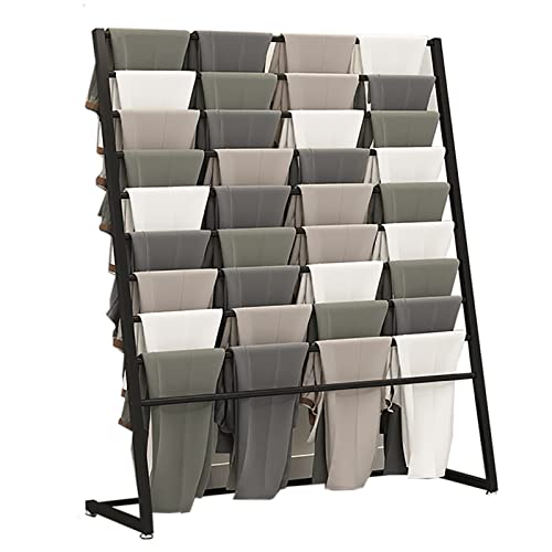 Vertikaler Mehrzweck-Ausstellungsständer aus Metall für Schals/Tücher/Geschenkpapier/Jeans, zum Aufbewahren großer, bodenstehender, schmaler Schal-Rack-Organizer (Farbe: Schwarz, Größe: Länge 100 cm) von TYLDBNF