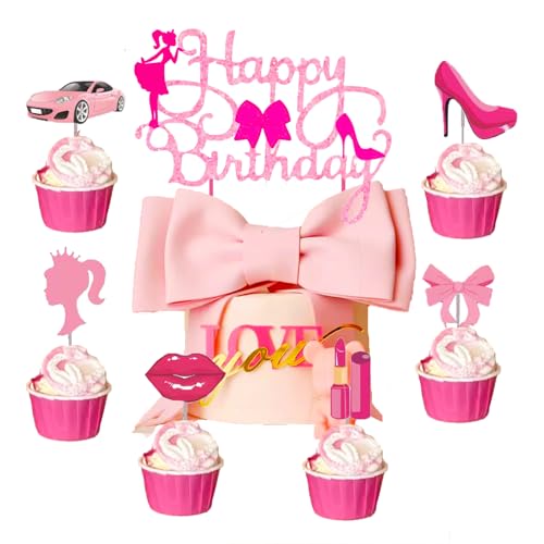 25-teiliges Geburtstag Tortenstecker Set Rosa – 1 großer Stecker & 24 Zahnstocherstecker für Kuchen, Muffins und Snacks, für Kindergeburtstag & Mädchenparty 25-teiliges Geburtstag Tortenstecker Set Rosa – 1 großer Stecker & 24 Zahnstocherstecker für Kuchen, Muffins und Snacks, für Kindergeburtstag & Mädchenparty von TYLUSPA