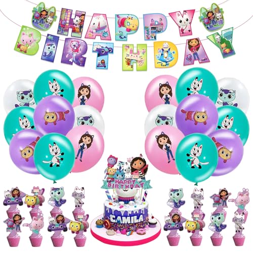 46-teiliges Geburtstag Dekoset Rosa – Banner, Tortenstecker, 20 Luftballons, für Kindergeburtstag & Mädchenparty 46-teiliges Geburtstag Dekoset Rosa – Banner, Tortenstecker, 20 Luftballons, für Kindergeburtstag & Mädchenparty von TYLUSPA