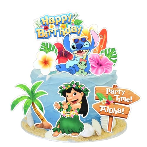 Tortendeko Geburtstag Kinder, 12 Stück Cartoon Blue Geburtstag Kuchen Deko,Kuchen Topper Geburtstag, Cartoon Cake Topper für Geburtstagsdeko Jungen Mädchen, Party Deko von TYLUSPA