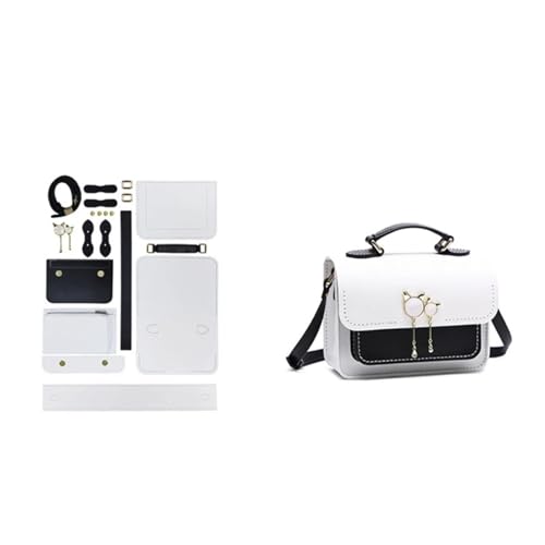 DIY Bag Zubehör Taschenherstellungs-Set, PU-Leder, Handtasche, DIY, Umhängetasche, Nähen, Basteln, for Frauen, Mutter, Freundin, Geburtstagsgeschenk handgewebte Tasche (Color : 2, Size : S) von TYNXK