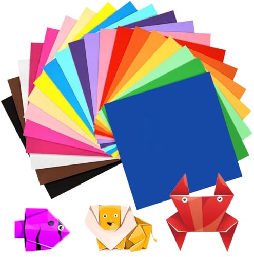 Origami-Papier, 120 Blatt, 15 x 15 cm, doppelseitig, 20 Farben, kleine Origami-Papierquadrate für Kinder, DIY, Schule, Kunst, Bastelprojekte, Kinder und Erwachsene (70 g/m²) von TYOREW