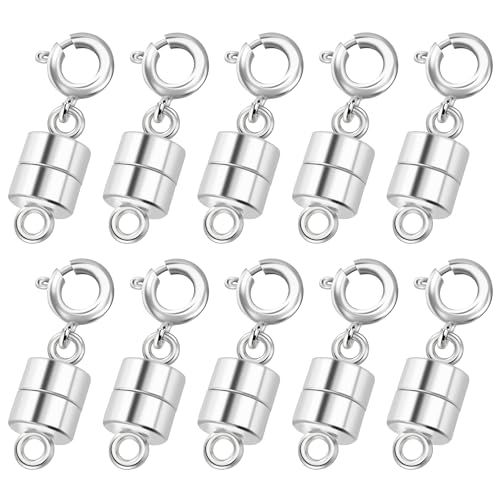 10 Stück Magnetverschluss Kette Magnet Schmuckverschluss Magnetische Verschluss Kette Karabinerverschluss für Ketten Halskette Armband DIY Jewellery Making Accessories von TYSM-CC