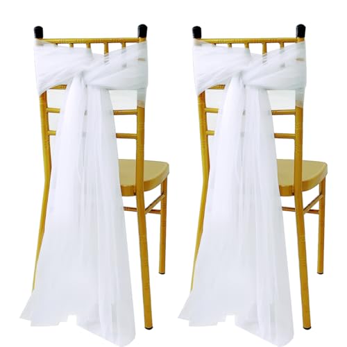 2 Stück Hochzeit Stuhlschleifen Organza Stuhl Band,Tüll Stuhlbezug Weiß Stuhl Schärpe Hochzeit Gangstuhl Deko Jahrestag Deko 100cm x 150cm 2 Stück Hochzeit Stuhlschleifen Organza Stuhl Band,Tüll Stuhlbezug Weiß Stuhl Schärpe Hochzeit Gangstuhl Deko Jahrestag Deko 100cm x 150cm von TYSM-CC