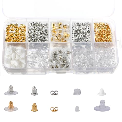 Ohrring Verschlüsse 460 Stücke Metall Gummi Kunststoff Sichere Ohrring Rücken Stopper 10 Stile Kugel Schmetterlinge Runde Form Ohrstopper für Zubehör Ohrringe Set Ohrring Verschlüsse 460 Stücke Metall Gummi Kunststoff Sichere Ohrring Rücken Stopper 10 Stile Kugel Schmetterlinge Runde Form Ohrstopper für Zubehör Ohrringe Set von TYSM-CC