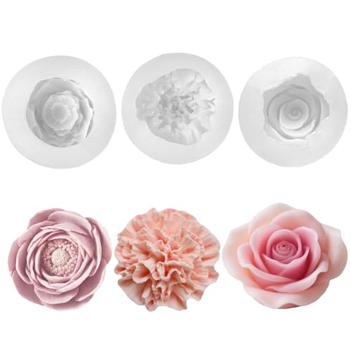 Silikonform Blumen 3 Stück Kerzen Formen Silikon Rosen Nelke Pfingstrose Silikonformen Gießformen Silikonform Kerze Kerzenformen zum Gießen 3D Blumen Silikonform Blumen 3 Stück Kerzen Formen Silikon Rosen Nelke Pfingstrose Silikonformen Gießformen Silikonform Kerze Kerzenformen zum Gießen 3D Blumen von TYSM-CC