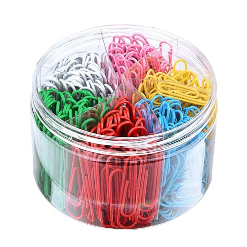 Bunte Büroklammern, 300 Stück, mittelgroß, 2,8 cm und 150 Stück große 5,1 cm Büroklammern, verschiedene Größen für Zuhause, Büro, Schule, Papierkram und Dokumentenorganisation Bunte Büroklammern, 300 Stück, mittelgroß, 2,8 cm und 150 Stück große 5,1 cm Büroklammern, verschiedene Größen für Zuhause, Büro, Schule, Papierkram und Dokumentenorganisation von TYSSELY