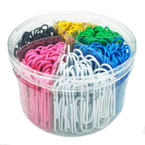 Bunte Büroklammern, 5,1 cm, groß, für Zuhause, Büro, Schule, Papierkram und Dokumente, 300 Stück Bunte Büroklammern, 5,1 cm, groß, für Zuhause, Büro, Schule, Papierkram und Dokumente, 300 Stück von TYSSELY
