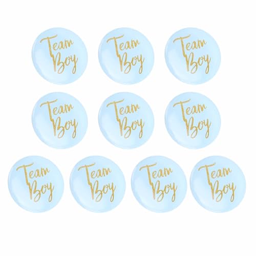 10 Stück Geschlecht Enthüllen Knopfs Tifte, Baby-Dusch Party Bevorzugt Dekorations Artikel, Baby-Dusch-Dekoration Button-Pins (Blau) von TYTOGE